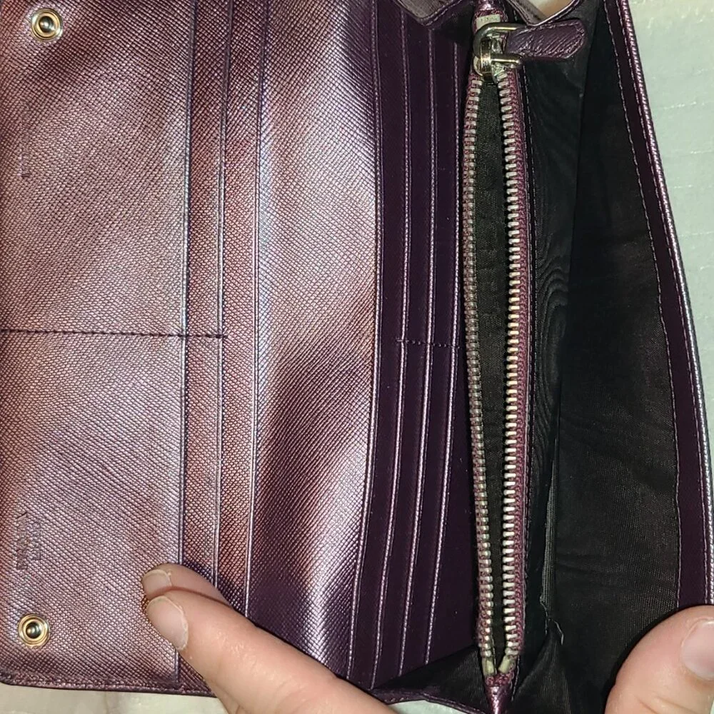 Prada Metalica Purple Long Wallet